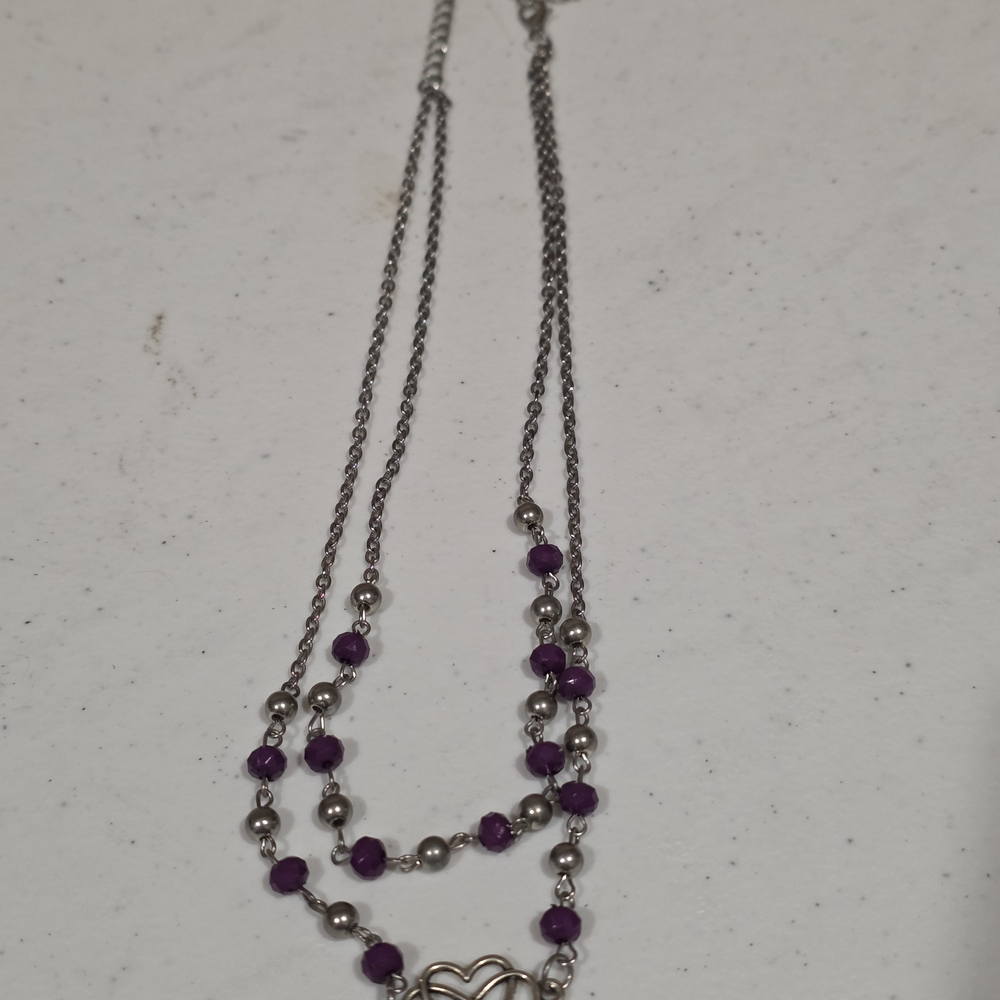 Paparazzi Silver Necklace with Purple Accents